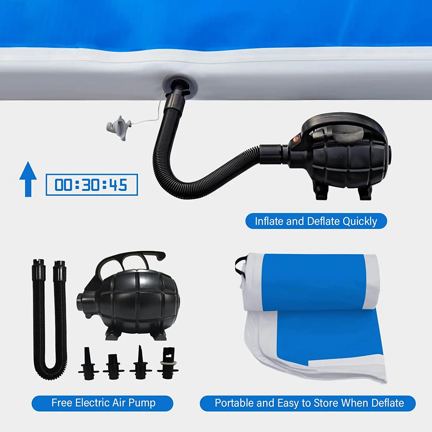 3m 4m 5m 6m Custom size Inflatable Airtrack Tumbling Gymnastics Mat Air Track For Gym