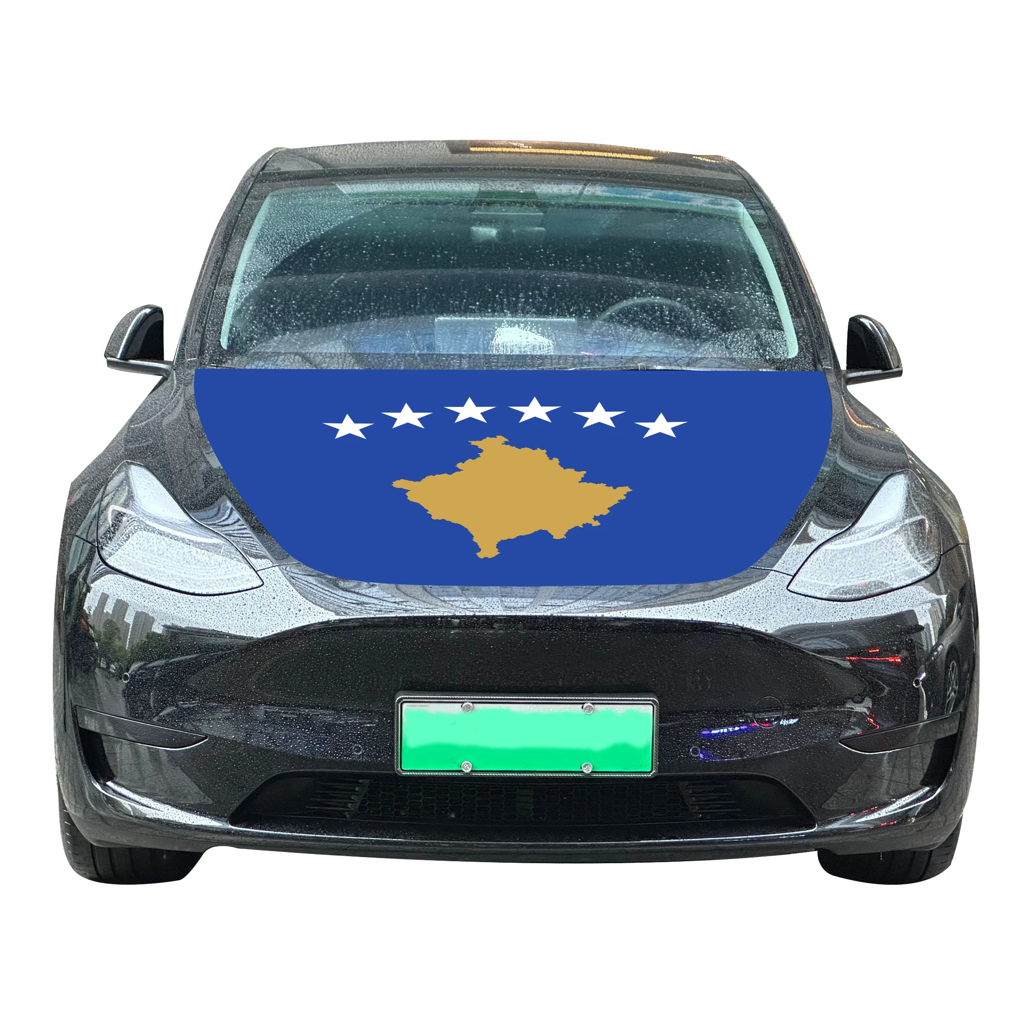 Доступная национальная крышка капота автомобиля флаг Косово двигателя Прямая продажа с завода полиэфирная ткань