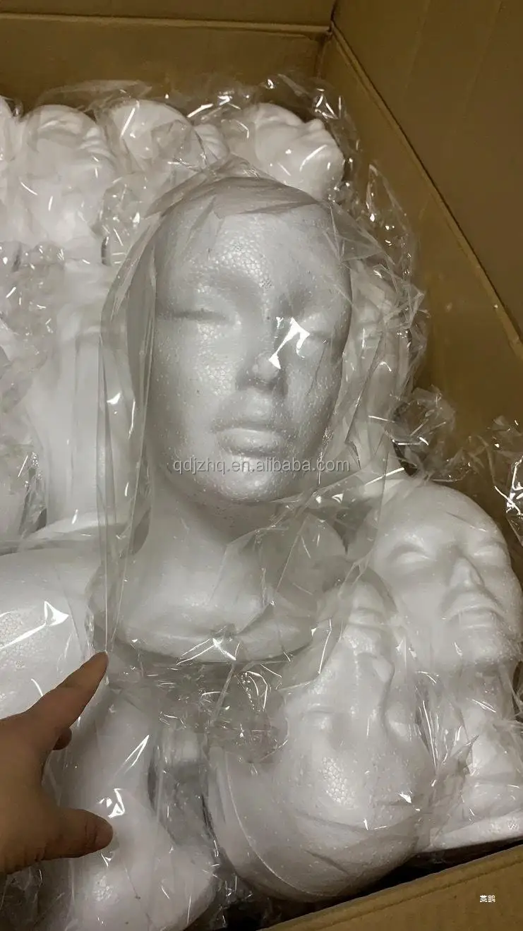 Wholesale styrofoam heads Foam wig head tall female  mannequin wig stand and holder for wig display