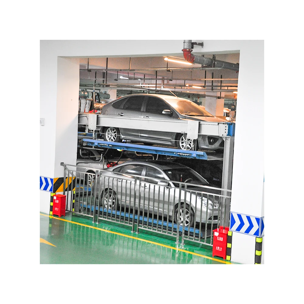 Hot Sale Double-Story Steel Basement Stacker Parking System Car Lift/Garage Lifts Motor Drive Button Operation Auto Parking Lot