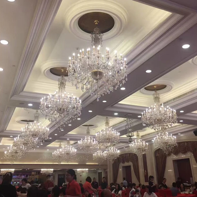 Popular Product Stairway Hotel Lobby Villa Living Room Modern Luxury K9 Crystal Chandelier pendant Light