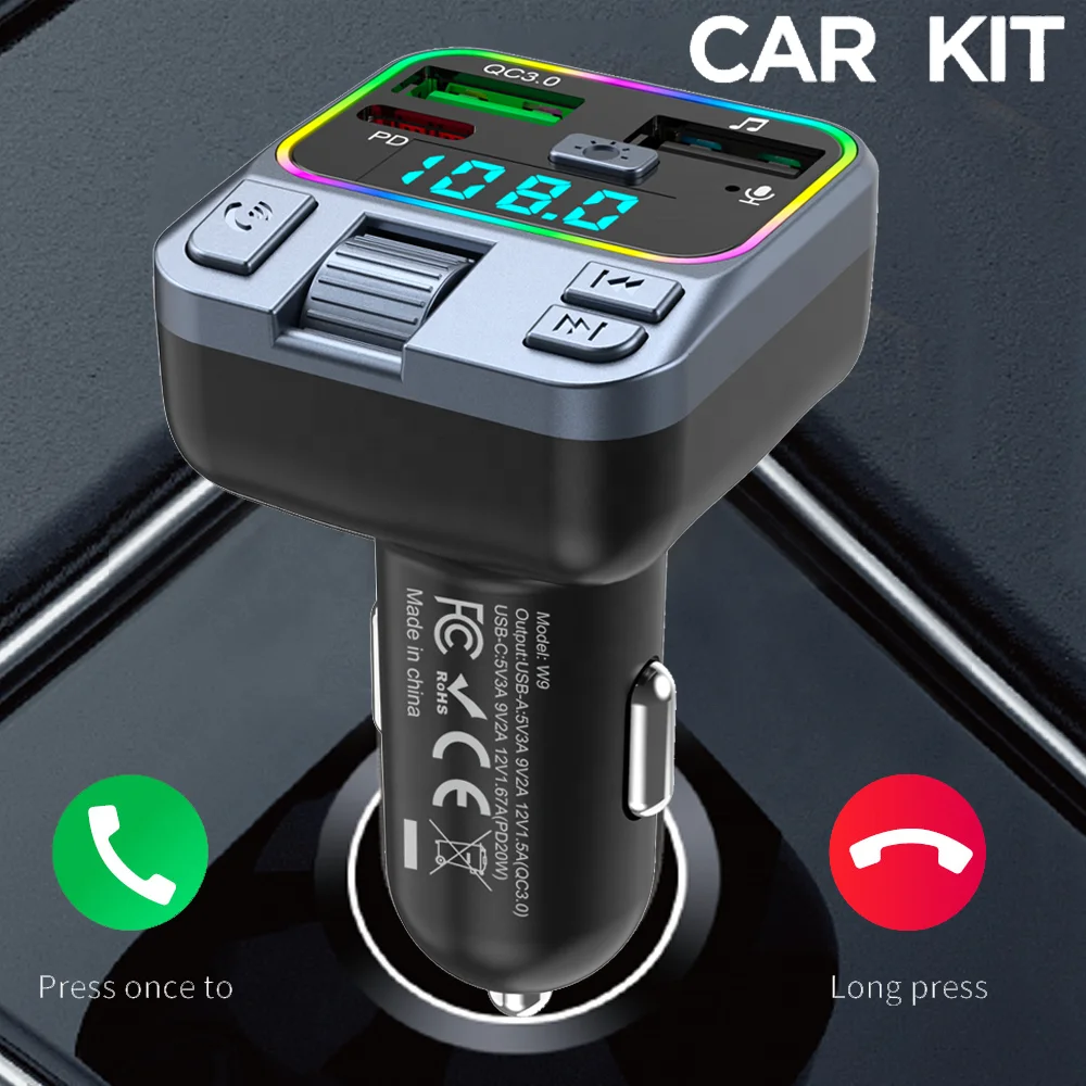 Bluetooth Car MP3 Player Kit Handsfree Audio Receiver PD 20W QC3.0 Dual Usb Car Charger FM Transmitter car mp3 player bluetooth