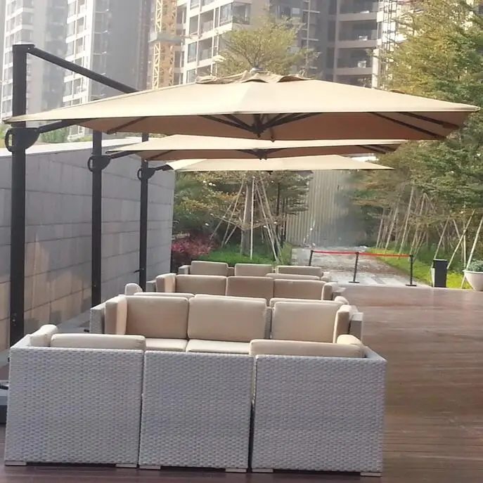 heavy duty cantilever wall hanging coffee shop outdoor patio beach umbrella