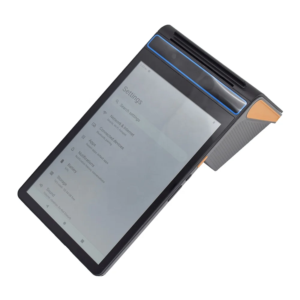 Handheld POS with 8 inch touch screen Android OS dual-SIM 4G LTE WiFi Bluetooth GPS Android 12.0