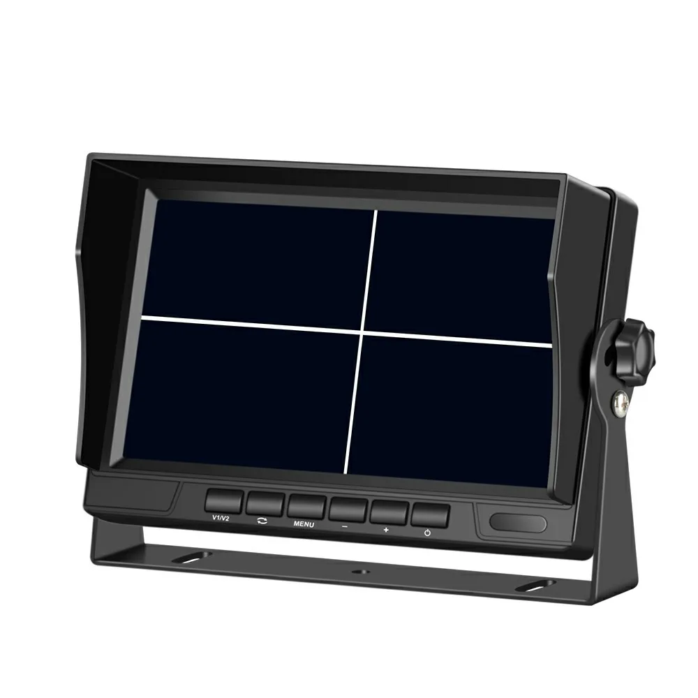 7 inch IPS Car Video Recorder HD Rear View Parking Monitor 12-24V Truck Bus 4CH/Quad Display