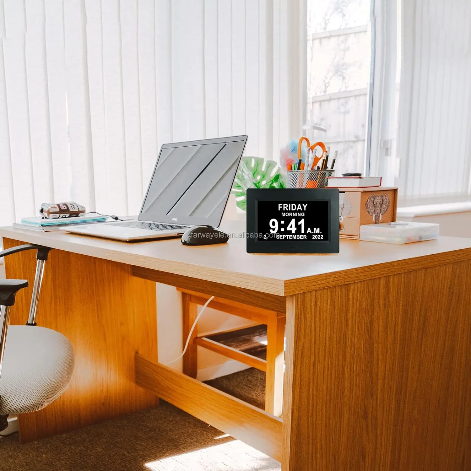 Auto Dim Battery Backup Extra Large letter 7inch Dementia Digital Calendar Day Clock for Memory Loss Seniors