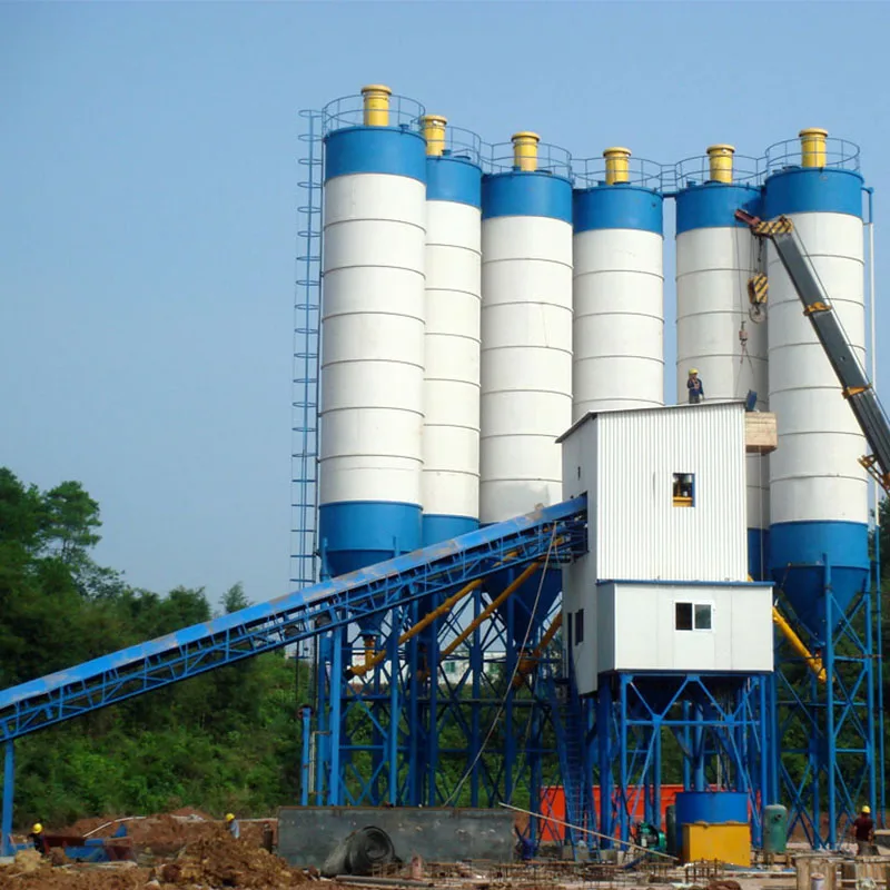 Hzs90 Electric Belt Conveyor Feeding Type Small Fixed Ready Mix Concrete Batching Plant Cement Mixer Core Motor Production Line