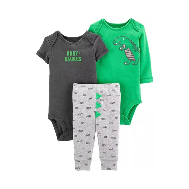Hot sale 3 pieces toddler infant clothing girl boy romper cotton newborn bodysuit baby set