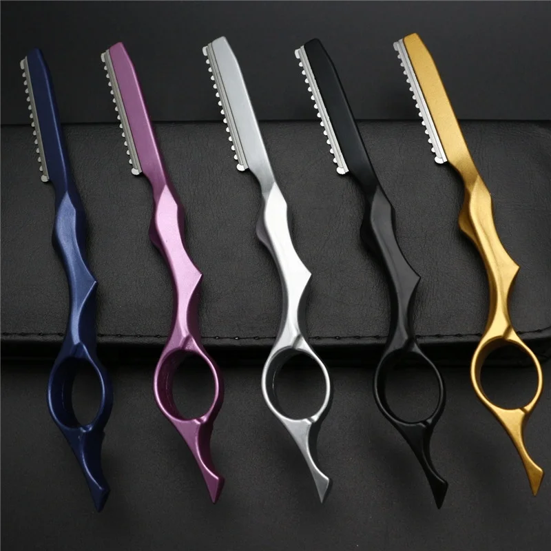 Face Hair Knife Salon Barber Tools Handheld Convenient Vintage Stainless Steel Hair Scissors Professional Sharp Straight Razor