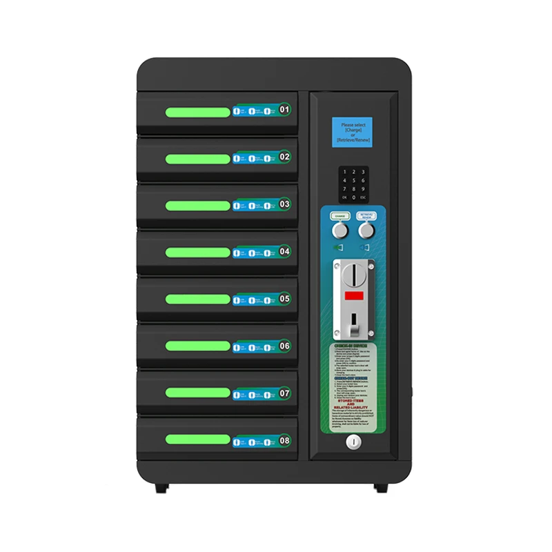  Hot Sale Electronic Safe Storage Intelligent Coin System 8 Door Electric Lock cellphone charging