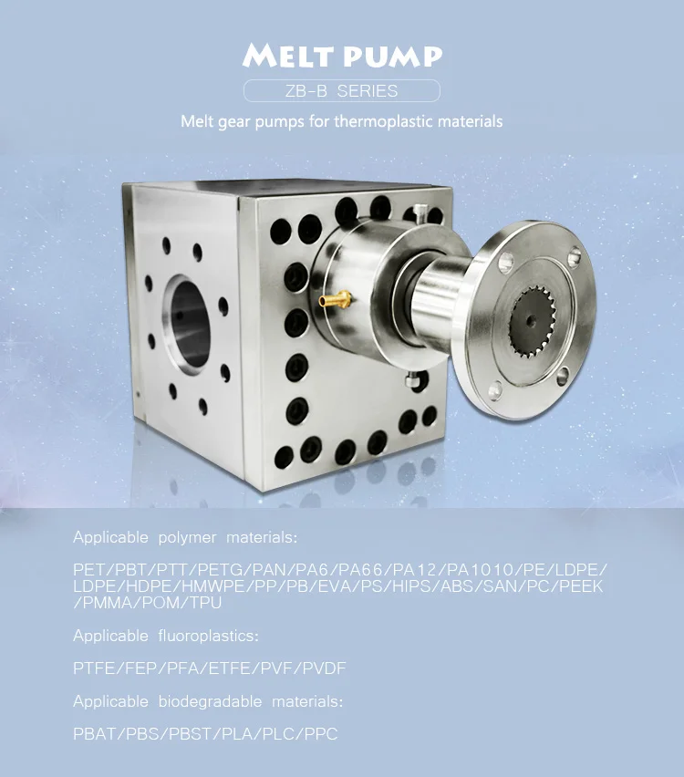 Plastic filament extruding machine with polymer melt gear pump