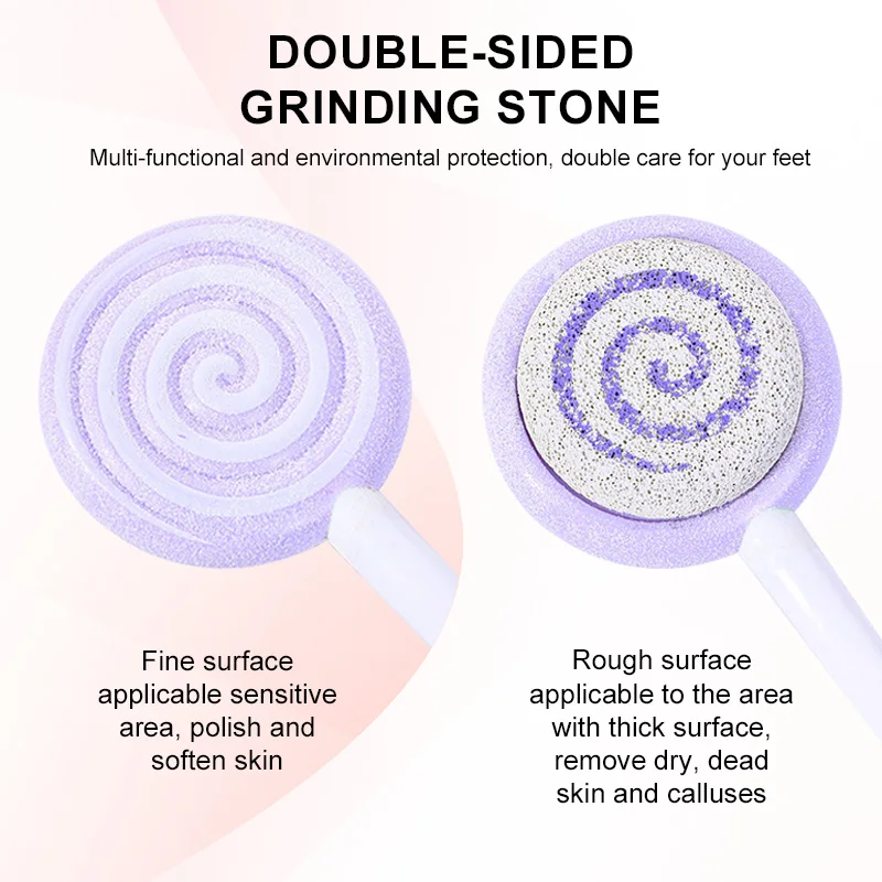 Wholesale Pumice Stone Foot Files Colorful Lollipop Shape Double Side Colossal Rasp Callus Remover Pedicure Feet Rubbing Tool