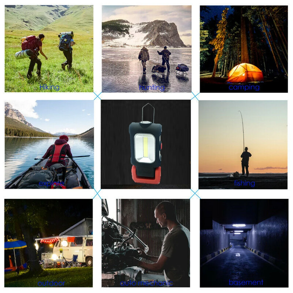 adjustable COB Magnet Light work lamp LED Worklight  inspection lamp With Torch With Folding Hook for Car Repairing Blackout