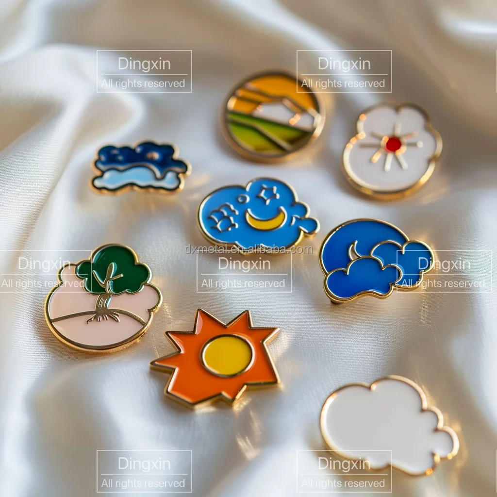 Customized Brooches Weather Forecast Pattern Badges Metal Pins Unique Styles For Brand Promotion Activity And Team Building