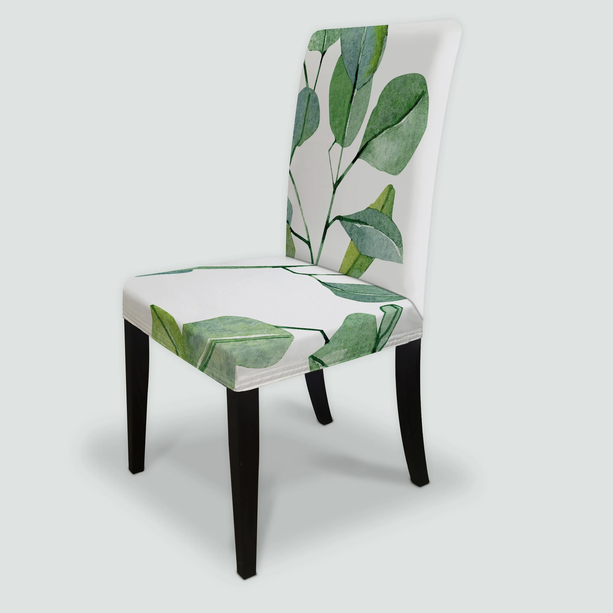 High Quality Digital Printed Chair Cover Leaf Flower Dinning Chair Covers Spandex Chair Covers For House Family Dining Room