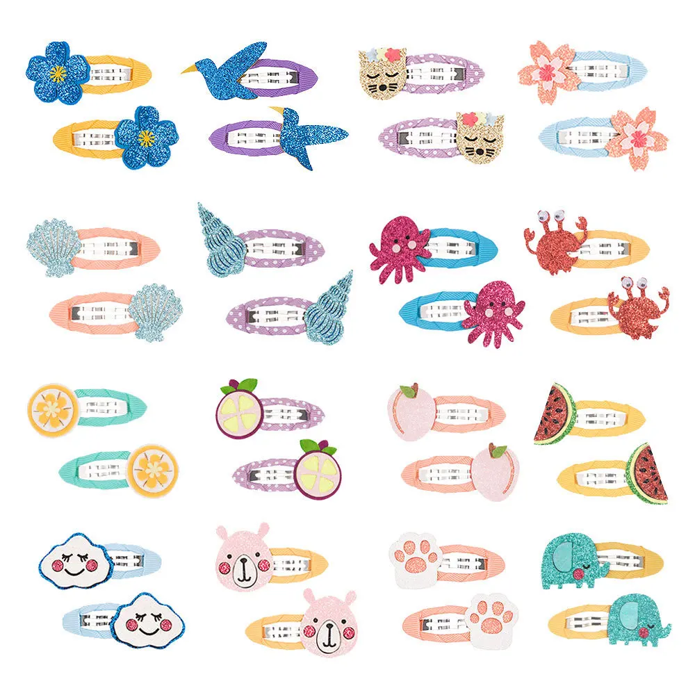 Wholesale Fashion Bird Fruit Crab Flower Bear Rabbit Elephant Shell Girl Hair Clip Accessories