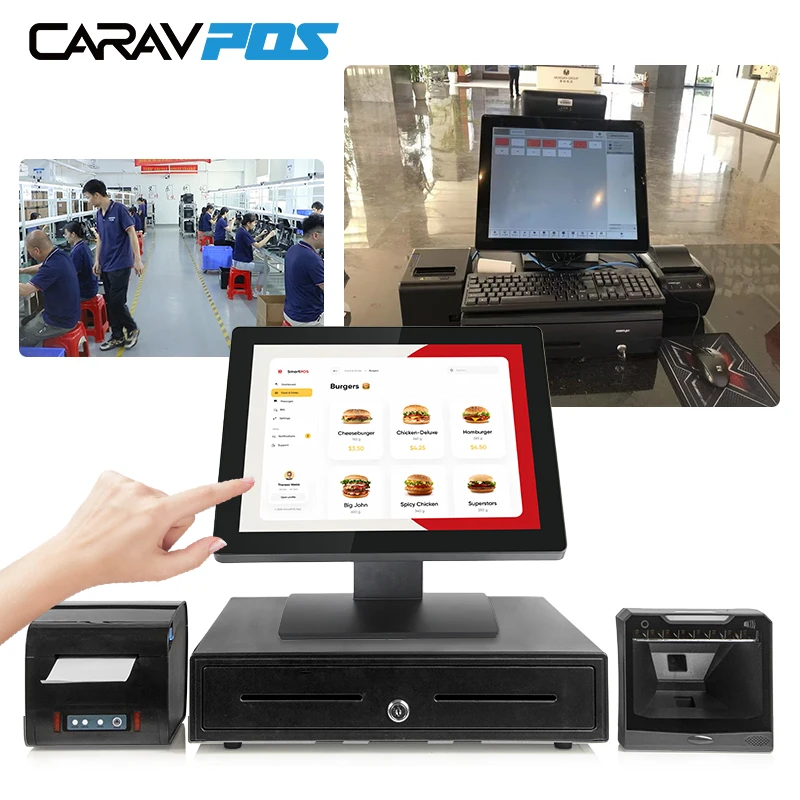 15Inch Windows 10/11 Kassensysteme Manufacturer Wholesale Point De Vente Touch Screen Full Epos Pos System For Retail Shop