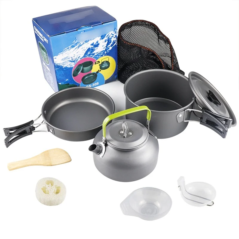 Camping cookware set Portable tableware set pot kettle explosive outdoor wholesale factory wholesale stock