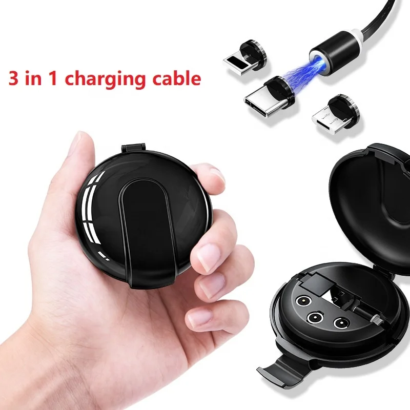  Лидер продаж портативное выдвижное зарядное устройство USB Магнитный кабель 3 в 1 для мобильного телефона зарядка мощностью А черный красный