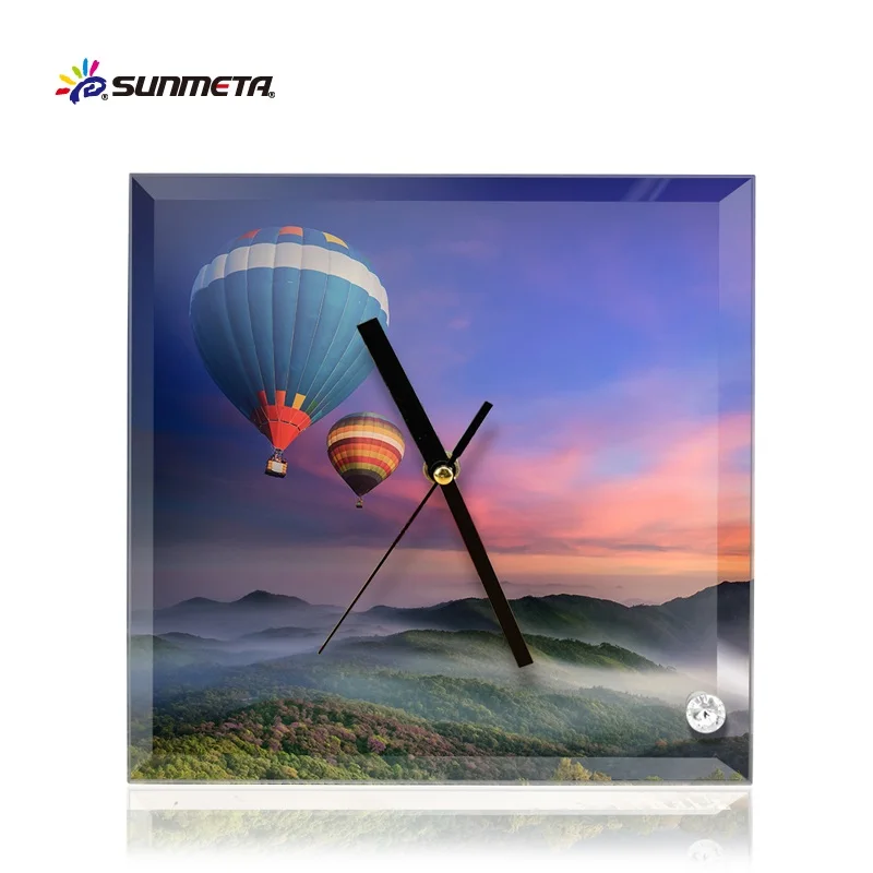 Sunmeta пользовательские печатные сублимационные стекла с часами фото