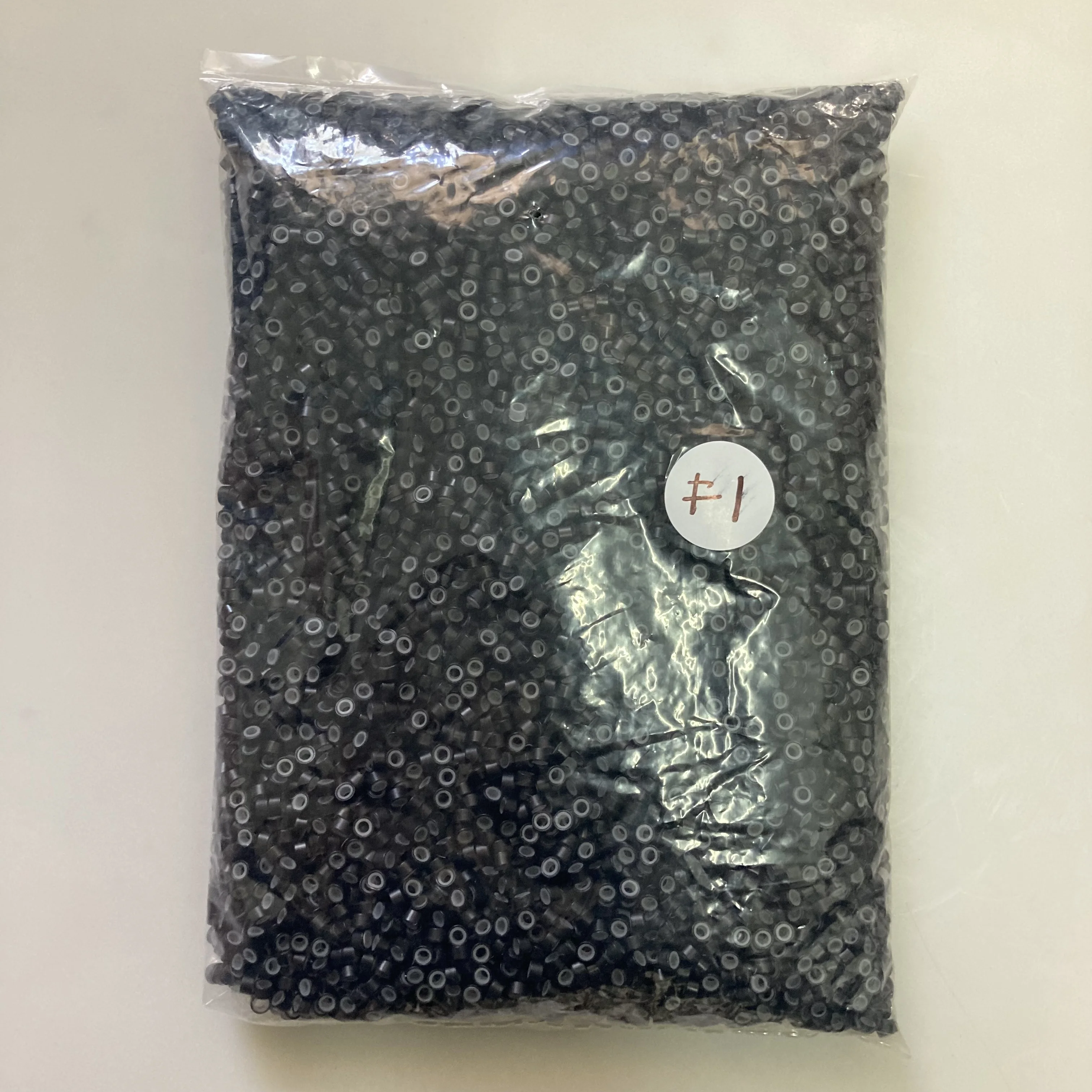 5mm metal hair extension silicone rings 10000pcs per bag  hair extension beads with silicone lined hair extension beads