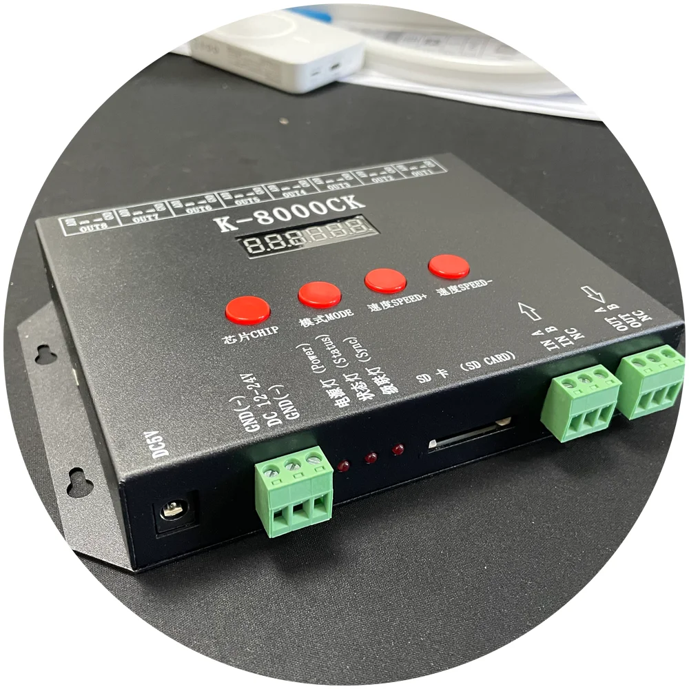 Светодиодный пиксельный контроллер K-8000ck K8000CK цифровой DMX SPI сигнала с SD картой LedEdie Программирование программного обеспечения