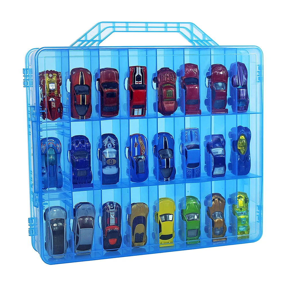 Toys Organizer Storage Case with 48 Compartments Car Storage Box Toy Display Case Compatible