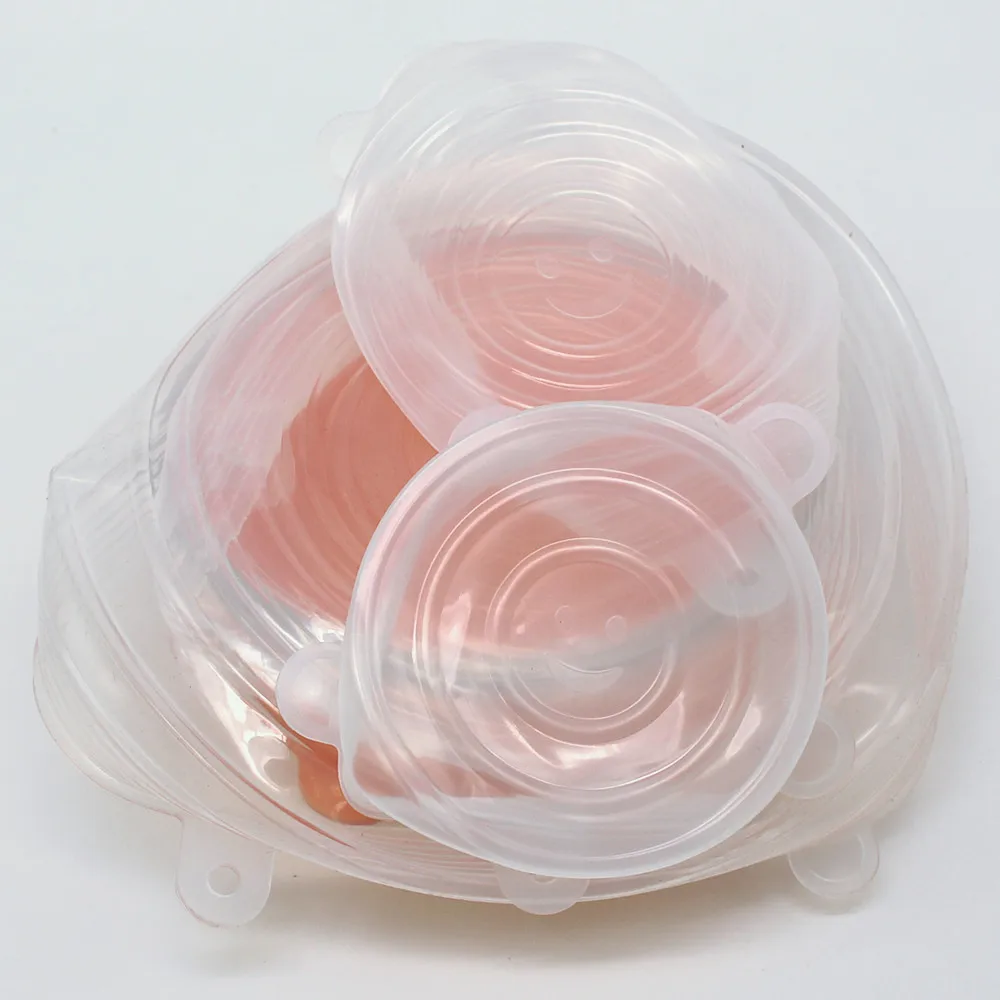 
2021 Hot sales 6 piece/set Reusable Fresh Keeping Eco-Friendly Silicone Food Wrap Food Grade Film 