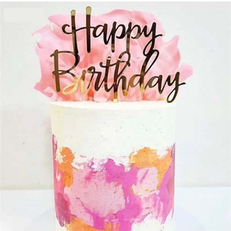 Лидер продаж аксессуары для торта на заказ акриловый Топпер для торта «С Днем Рождения»