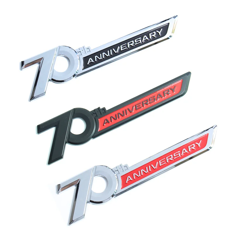 3d Chrome Emblem Car Badge Sticker 70th anniversary Chrome Emblem Trunk Badge Sticker Exterior Accessories