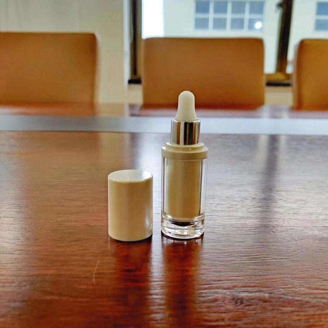 High quality cosmetic dropper bottle with acrylic outer and PET inner for Essence packaging 5ml