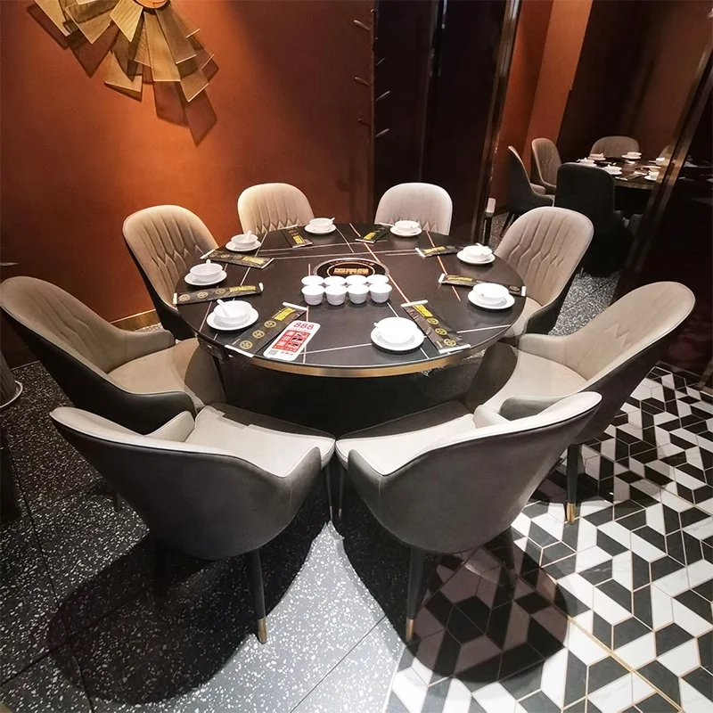 Dansen, ресторанное оборудование, квадратная каменная тарелка, встроенный бездымный стол для барбекю