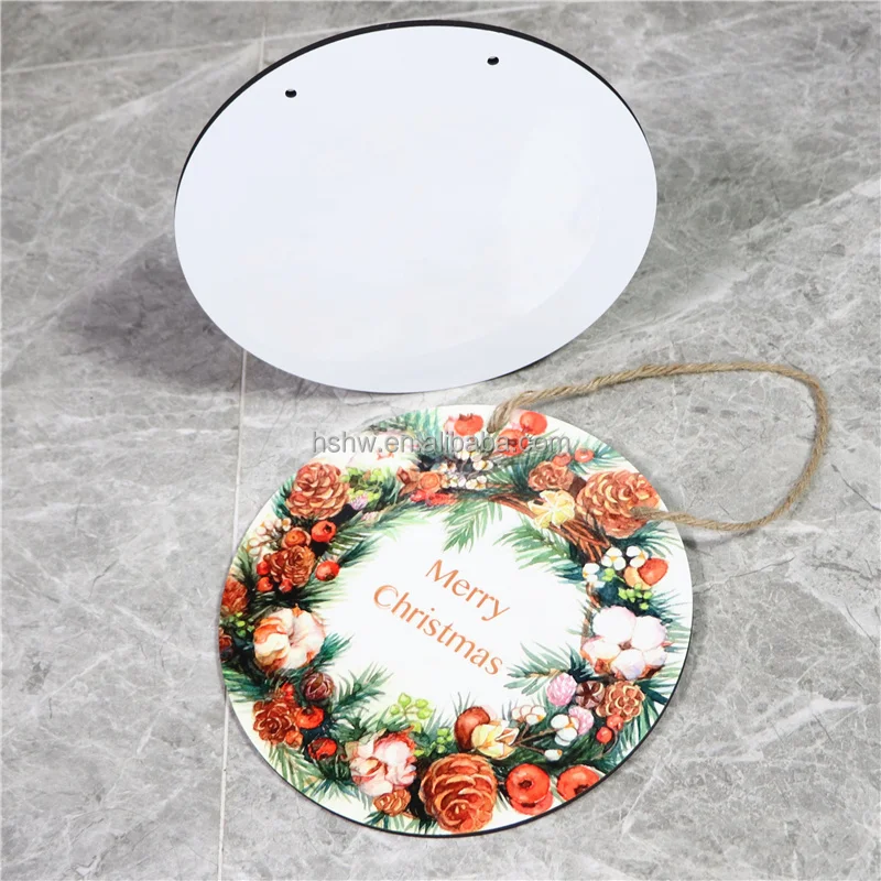 Индивидуальные односторонние подвесные вывески из МДФ 6 дюймов, деревянный зубной налет, сублимационные дверные вешалки, круглая форма для термопечати