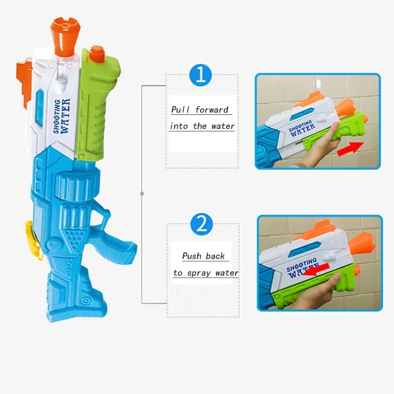 2021 New Design 100% PP Children Pull-out High-pressure Water Gun for Summer Outdoor Water Battle