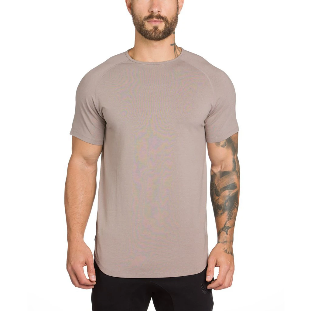 Wholesale blank breathable custom screen printing longline free fire gym wear fitness mens plain t shirt