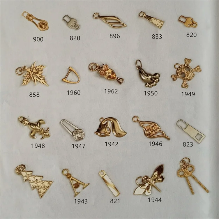 diamante rhinestone Christmas tree Leaf butterfly Skull cross cravat metal zipper slider puller pendant pull parts