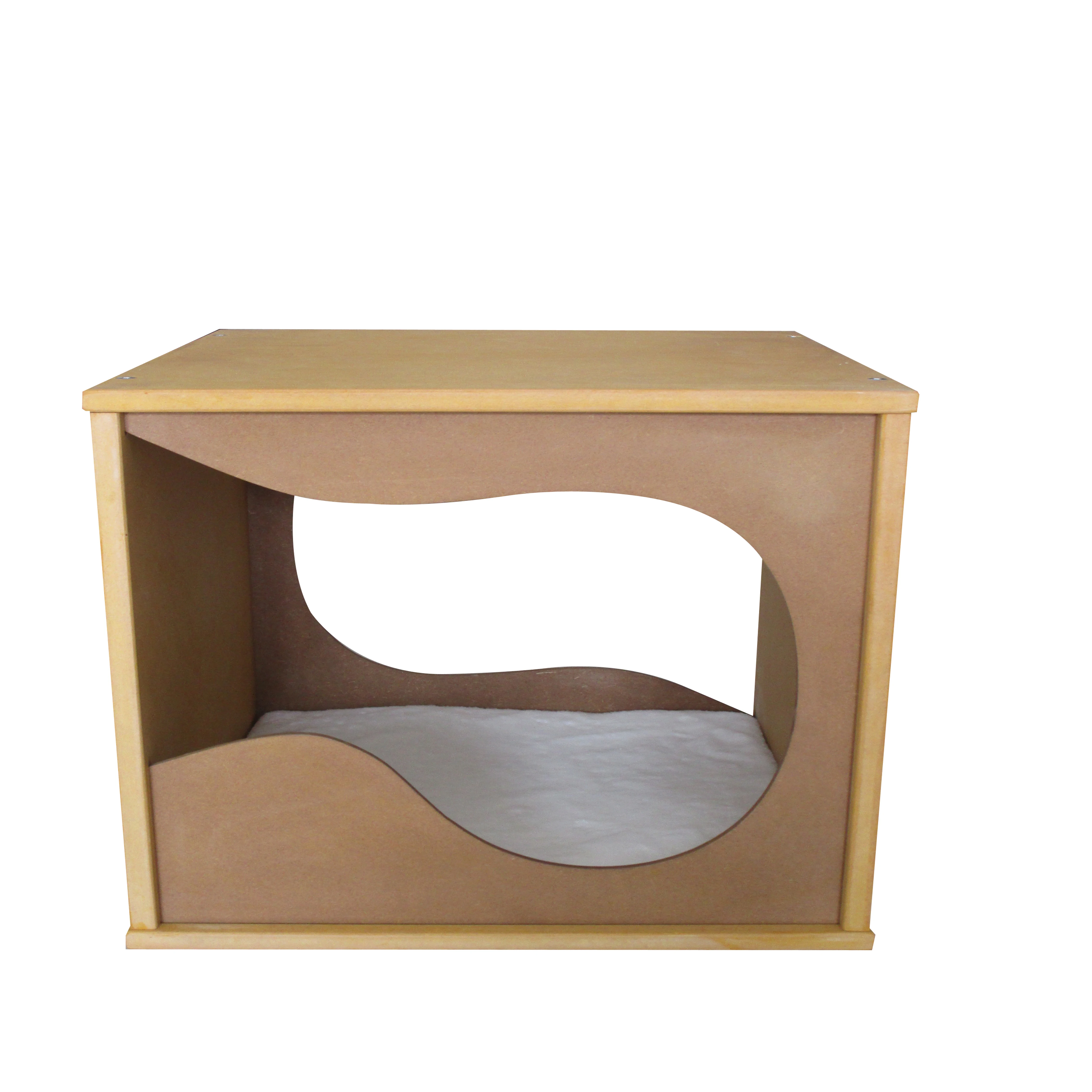 curious  cube cat codo with plywood material
