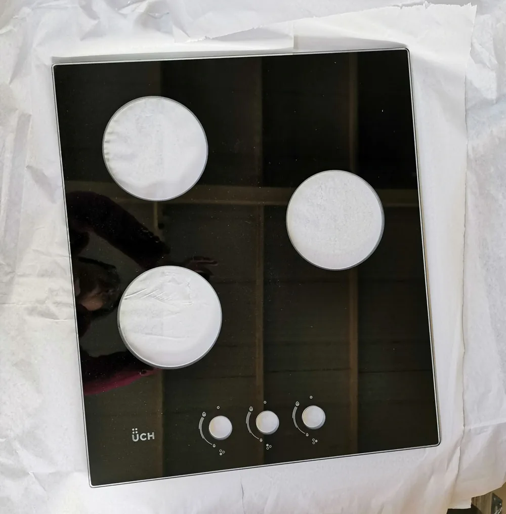 Customized 6mm and 8mm Safety Toughened glass for cooktop glass