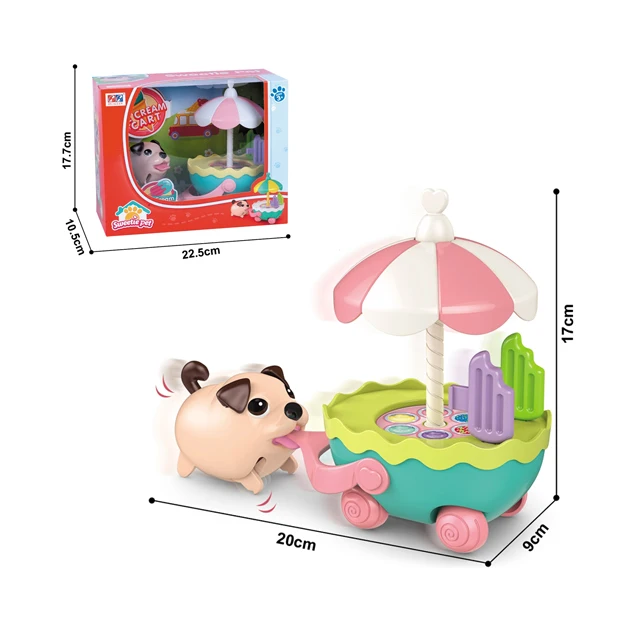 Обучающие игрушки для ролевых игр, электрическая тележка для мороженого, прогулочная батарея, забавные игрушки для собак, подарок для детей