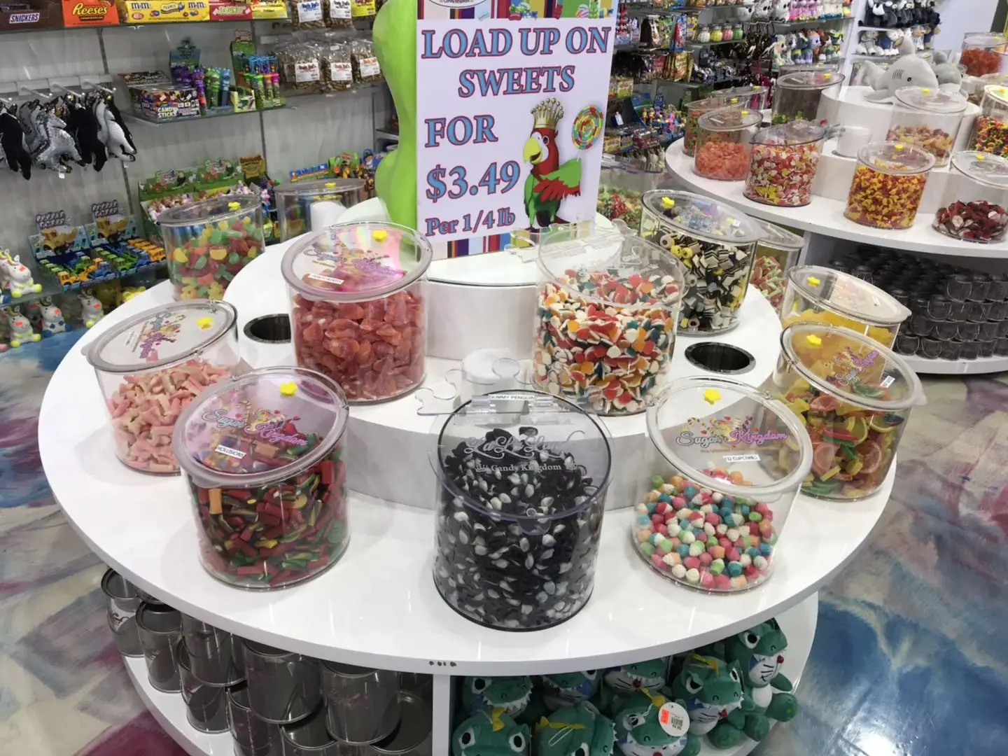 Retail sweet store plastic candy dispenser boxes clear acrylic candy bins