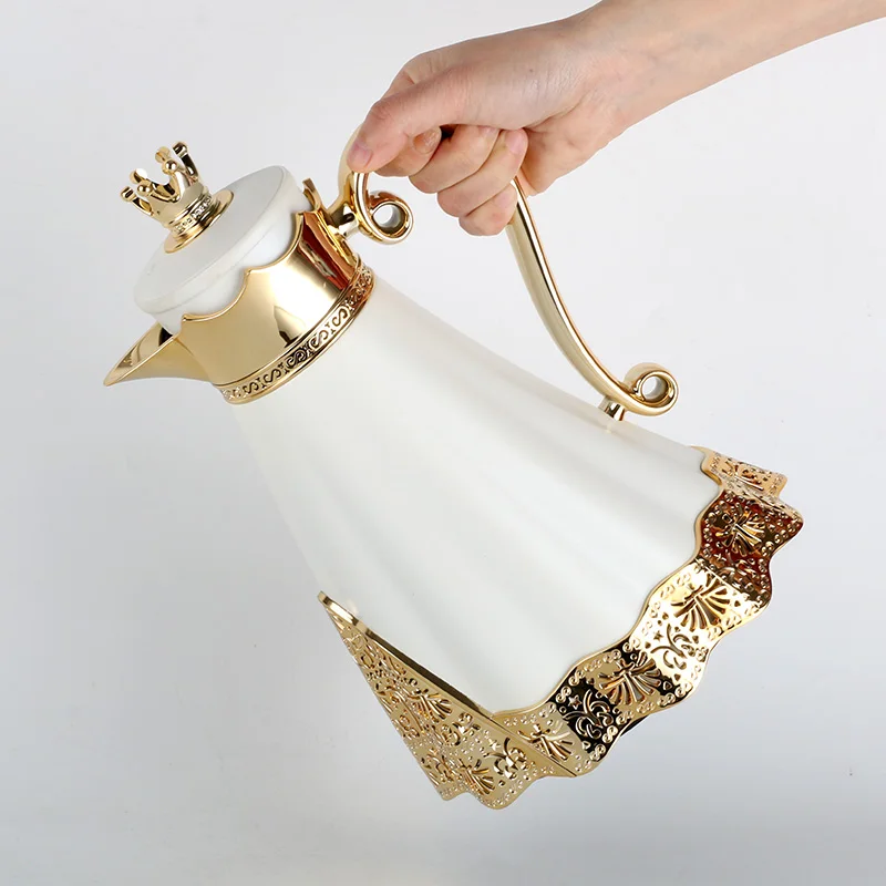 1L Abs Handle Vacuum Thermos Flask Arabic Coffee Pot Dallah Flask for Restaurant