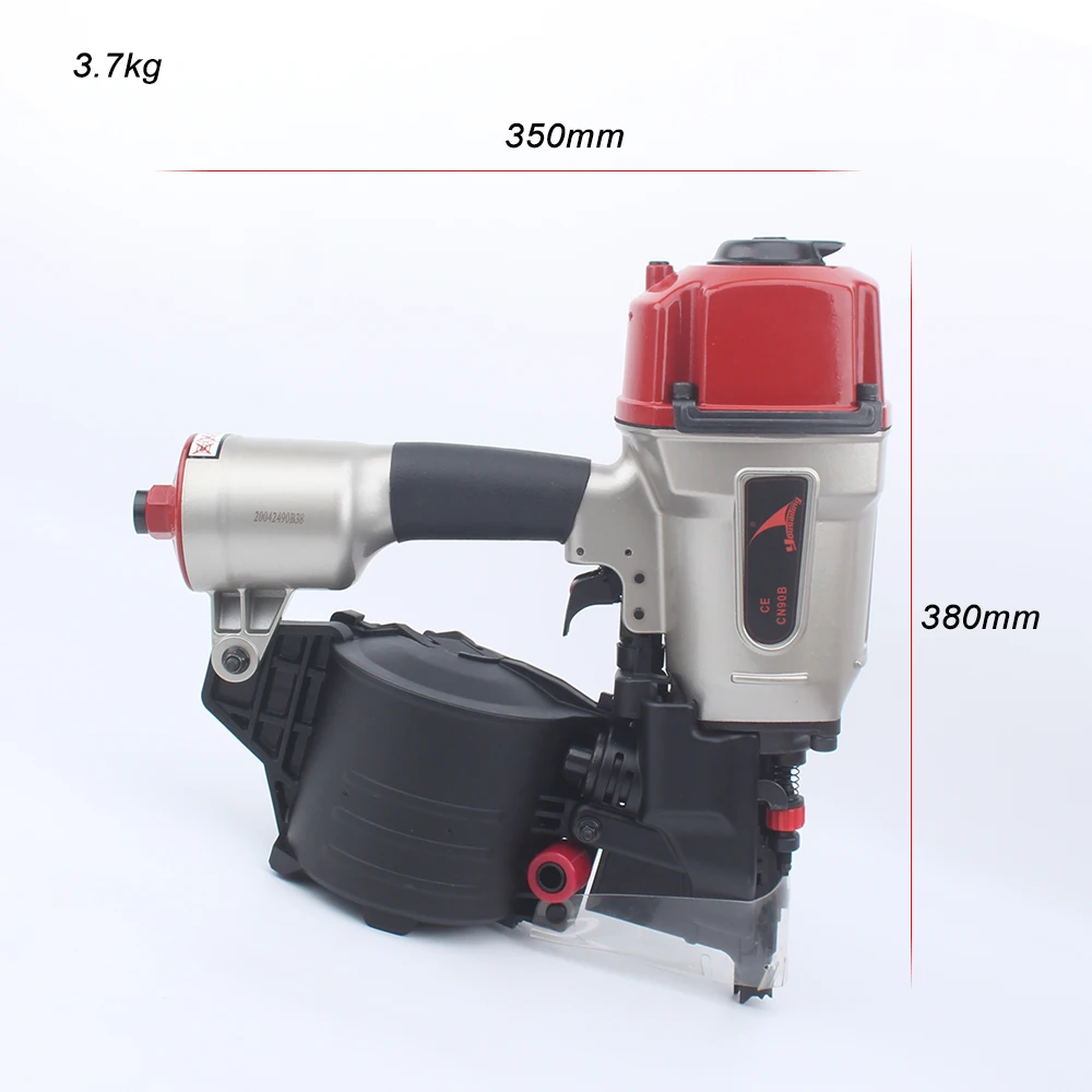 CN90B Pneumatic Coil Nail Gun Pneumatic Industrial Coil Nailer Efficient Light Roll Nail Gun For Pallet  Nail Depth Adjustable