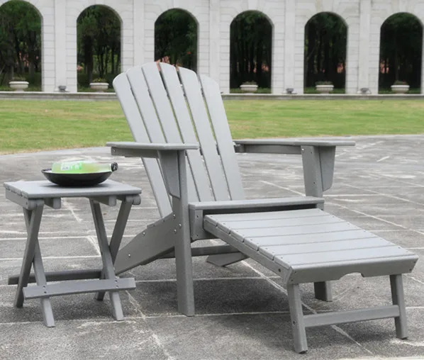 Уличный переработанный пластиковый деревянный стул adirondack с выдвижной Оттоманской фабрикой непосредственно мебель для веранды
