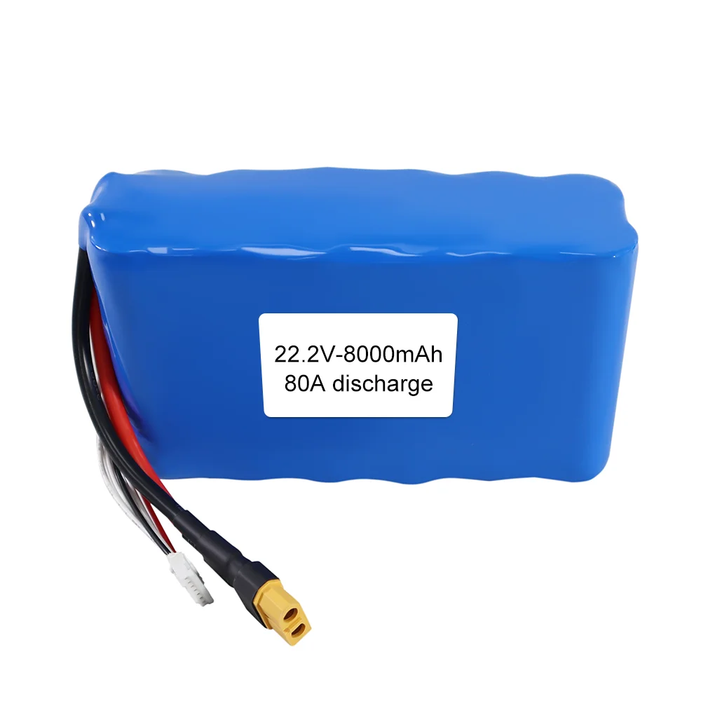 FPV Drone Battery 22.2V 8000mah 10C 80A discharge Drone Battery Pack XT60,XT90,T plug  customized Liitokala