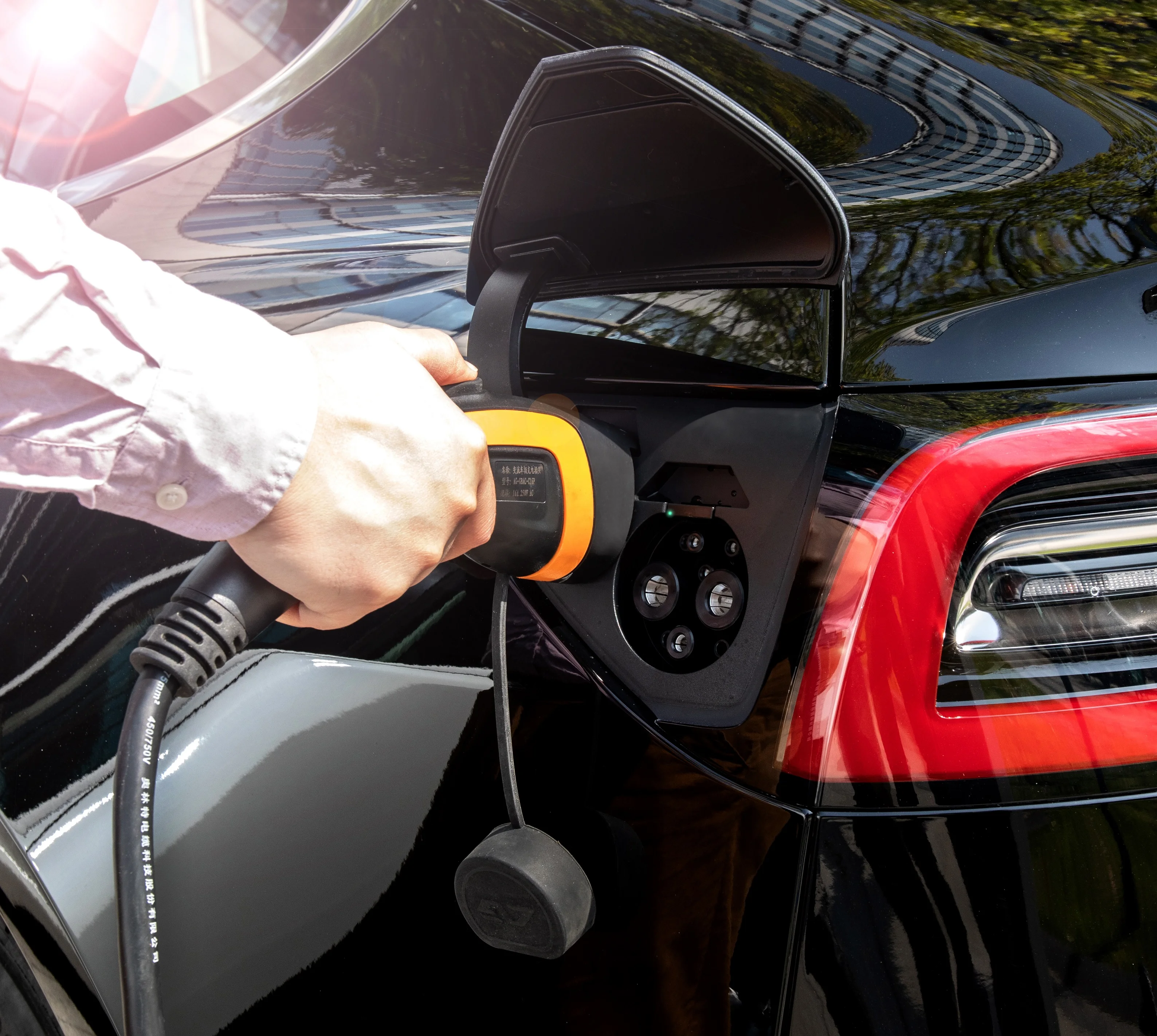 Пружинный кабель 5 м Тип 2 типа 32A 3 фазы быстрой зарядки EV разъем