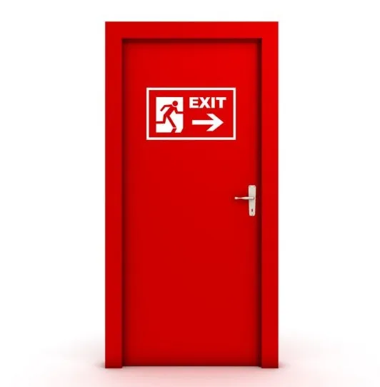 2 hours fire rated European Standard  emergency exit metal fire proof with panic bar