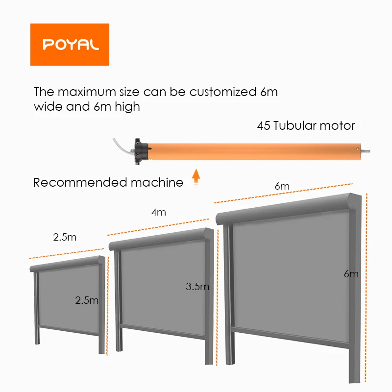 Smart Motorized Zip Screen Blinds Roller Windproof and Blackout Built-in Receiver Fabric and PVC for Patio or Home Room
