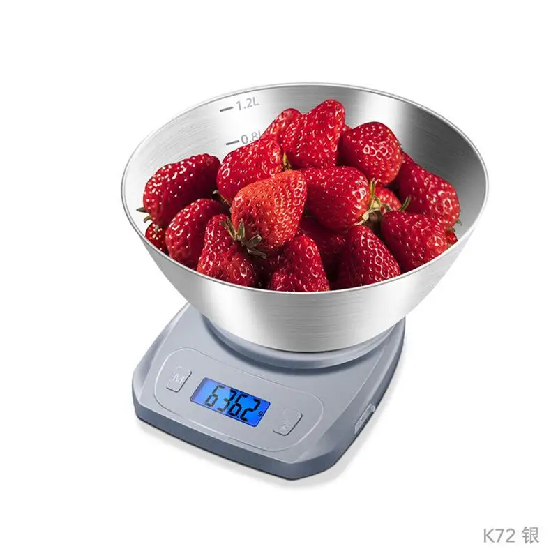 Led Display Portable Digital Kitchen Weighing Scales Whit Stainless Steel Bowls
