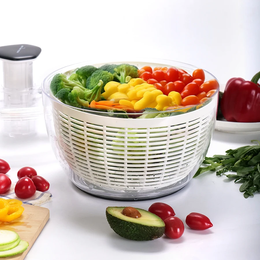 Salad Spinner Fruits Basket Vegetables Washer Dryer Fruit Drainer Lettuce Spinner Colander Basket for Kitchen Gadgets