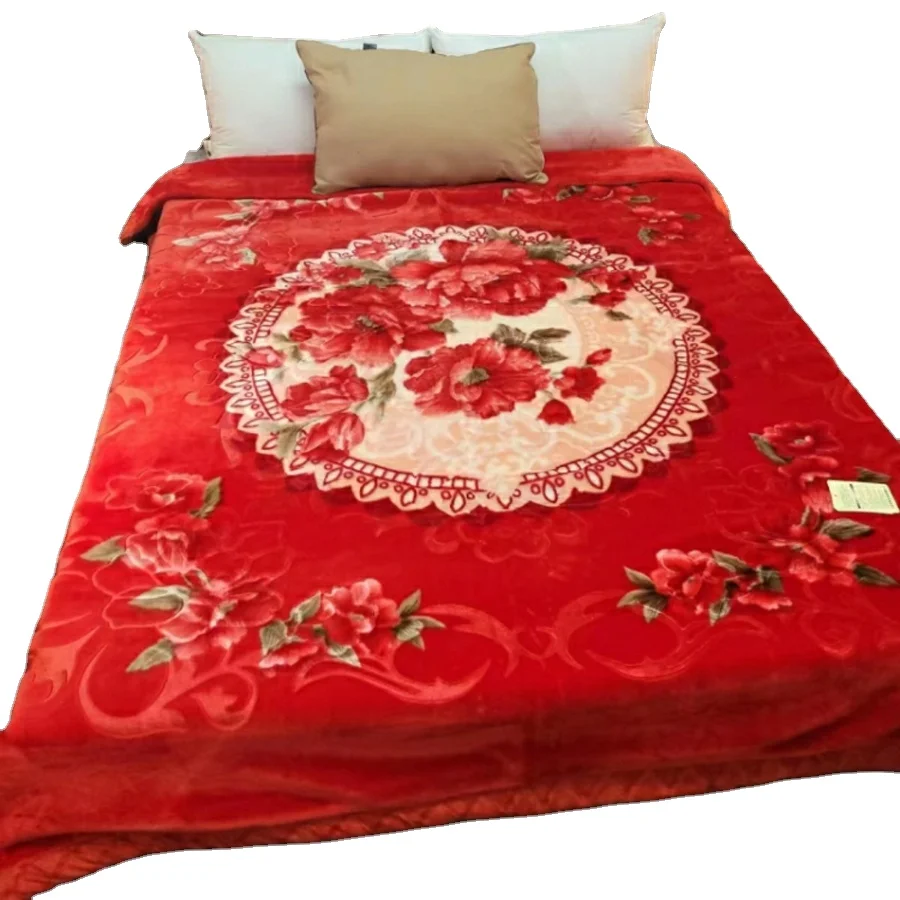 Customizable Raschel Mink Blanket Soft Cozy Winter American-Style Multi-Size Queen Baby Solid Pattern Portable for Sleep China